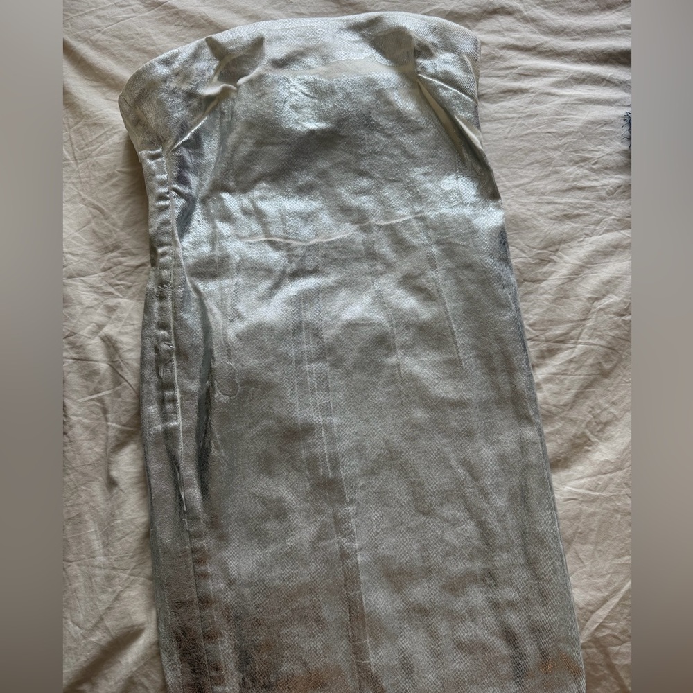 Silver Metallic Zara Maxi Dress